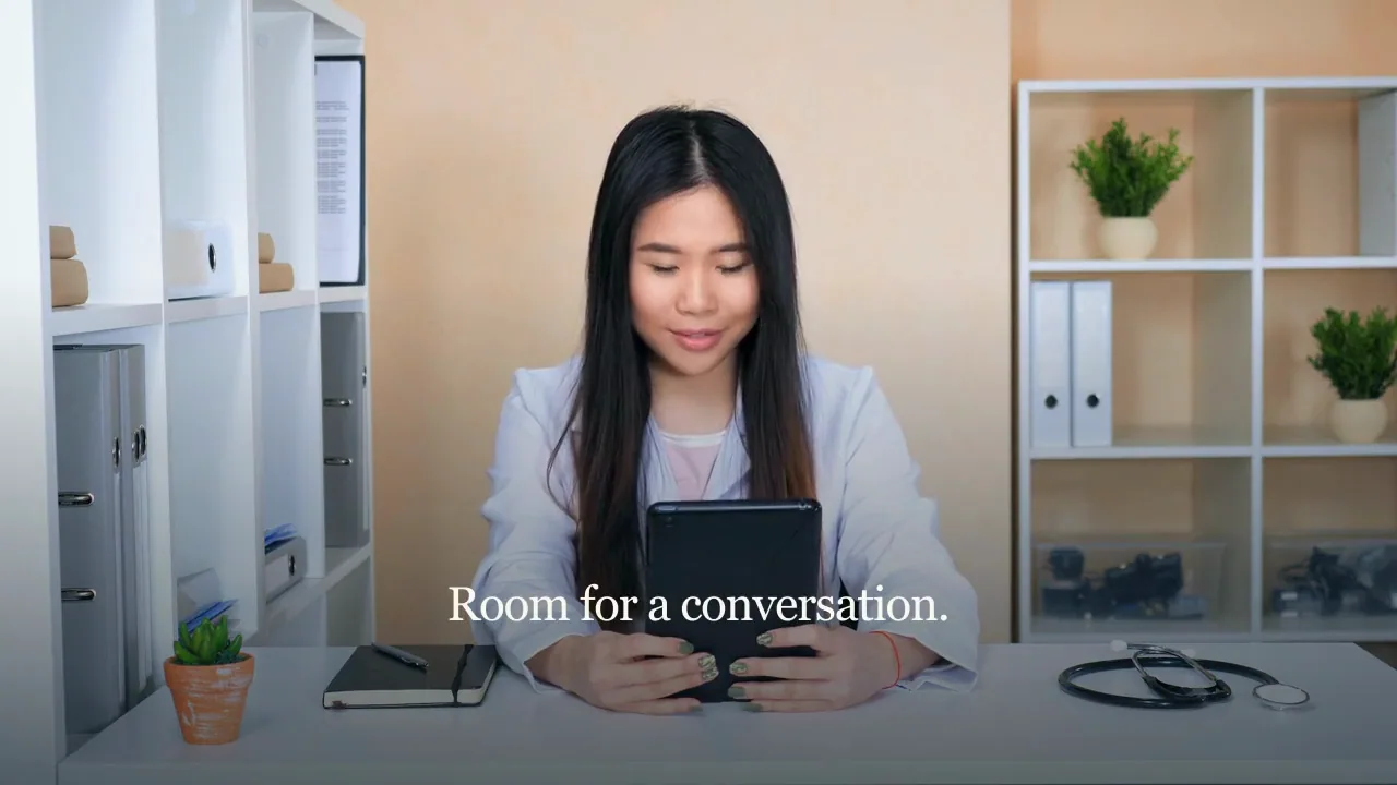 Healthcare service communication — authored film still