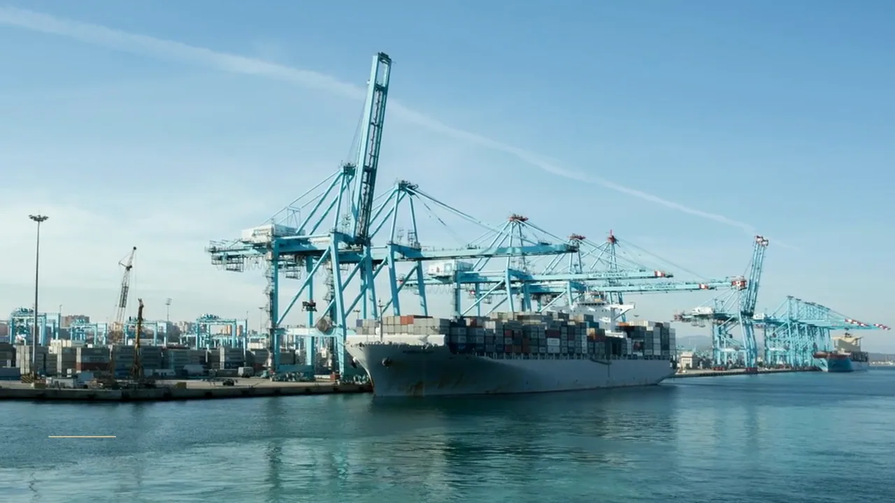 Port logistics — authored film still