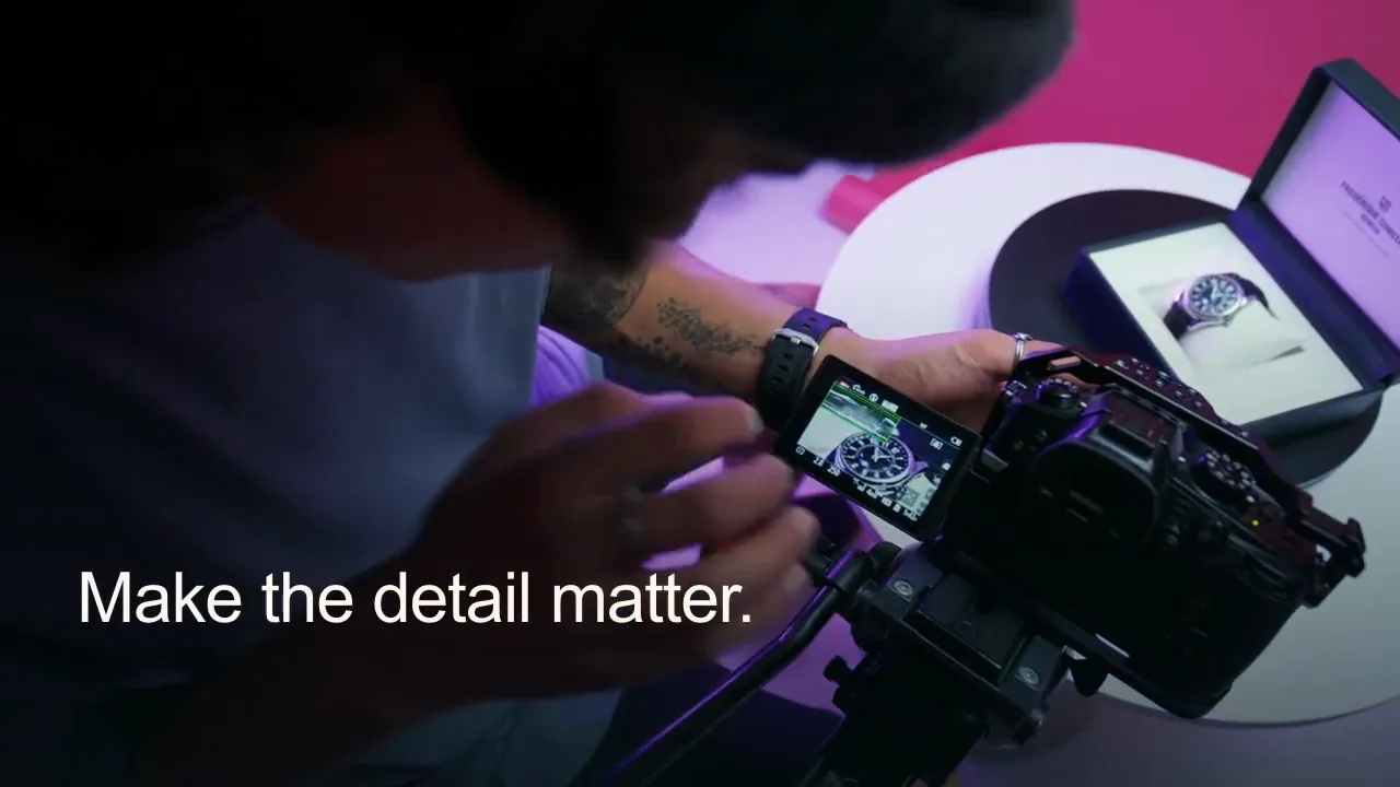 Camera equipment and a product shoot, from the Orbit launch film.